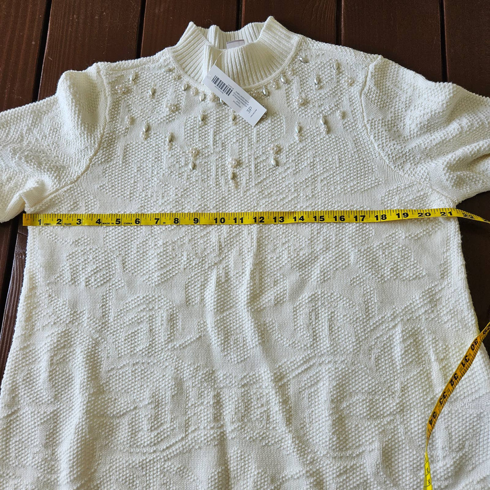 NWT Chico's Women's Embellished Mock Pullover Sweater. Size 3P/XL Petite‎ - Picture 6 of 10